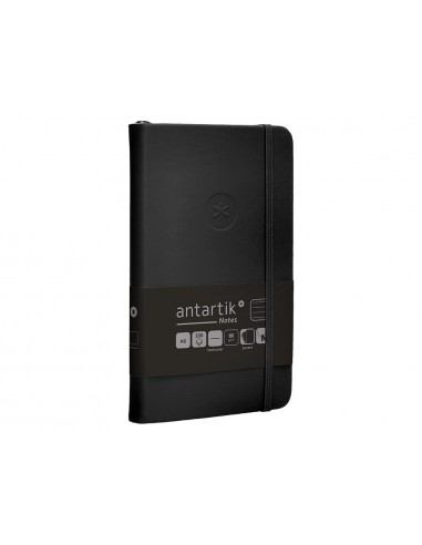 Cuaderno con gomilla antartik notes tapa dura a6 hojas rayas negro 100 hojas 80 gr fsc