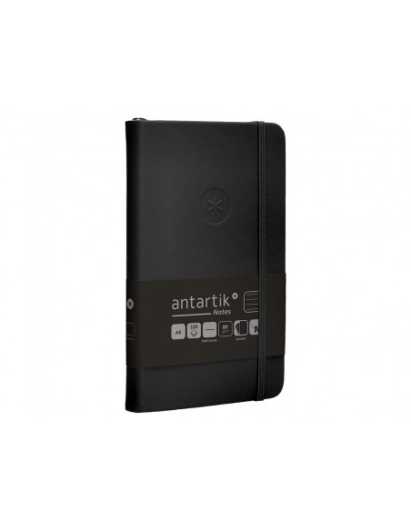 Cuaderno con gomilla antartik notes tapa dura a6 hojas rayas negro 100 hojas 80 gr fsc