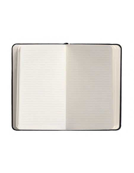 Cuaderno con gomilla antartik notes tapa dura a6 hojas rayas negro 100 hojas 80 gr fsc