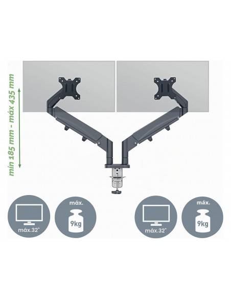 Brazo para monitor leitz ergo spacesaving dual gris oscuro