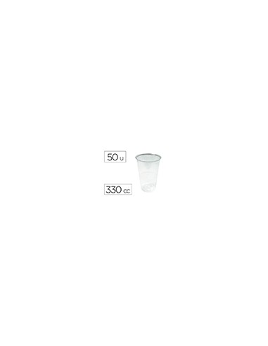 Vaso de plastico transparente 330 cc paquete de 50 unidades