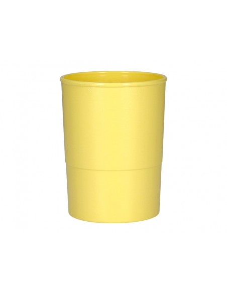 Cubilete portalapices q-connect amarillo pastel opaco plastico diametro 75 mm alto 100 mm