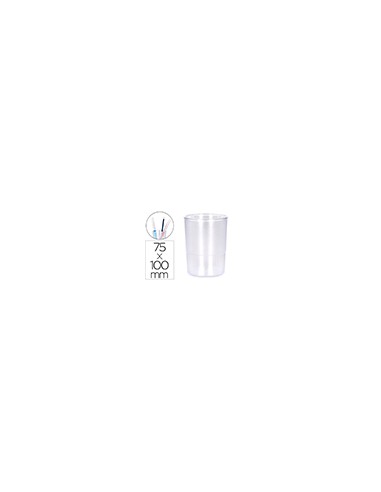 Cubilete portalapices q-connect transparente plastico diametro 75 mm alto 100 mm
