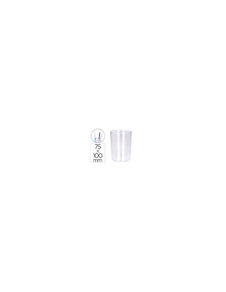 Cubilete portalapices q-connect transparente plastico diametro 75 mm alto 100 mm