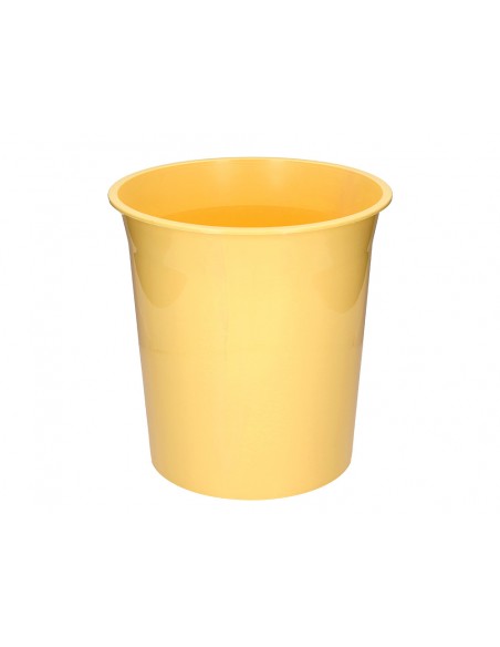 Papelera plastico q-connect amarillo pastel opaco 13 litros 275x285 mm
