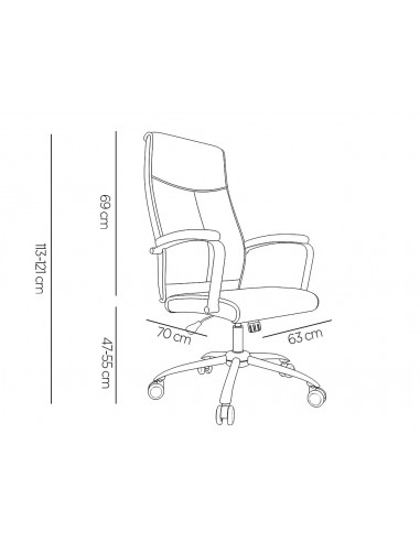Silla q-connect direccion mode na simil piel base metalica alt max 1220 anc 510 prof 490 mm ruedas premium color crema
