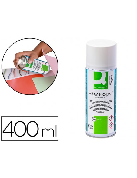 Pegamento q-connect spray mount adhesivo permanente bote de 400 ml