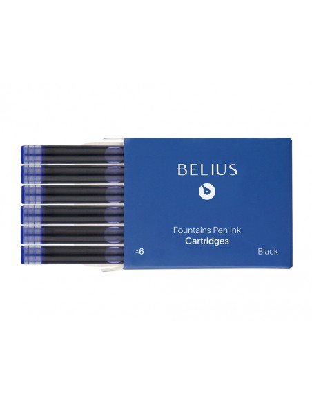 Tinta estilografica belius azul caja 6 cartuchos