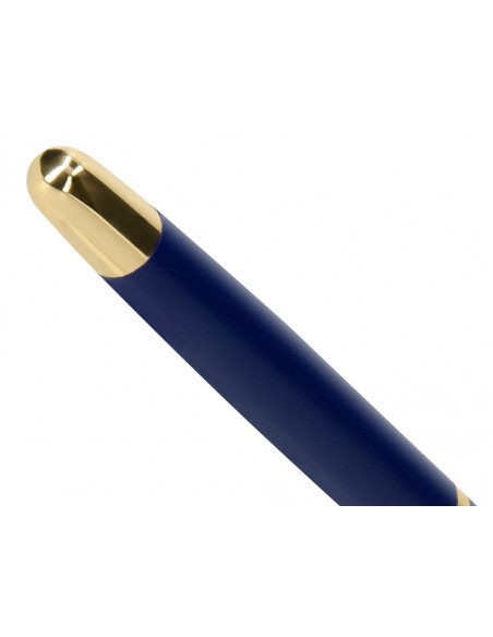 Boligrafo y estuche belius soiree color azul marino y dorado tinta azul caja de diseño