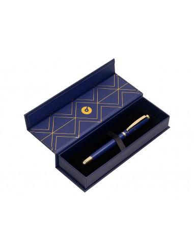 Pluma belius soiree aluminio color art deco azul marino y dorado tinta azul caja de diseño