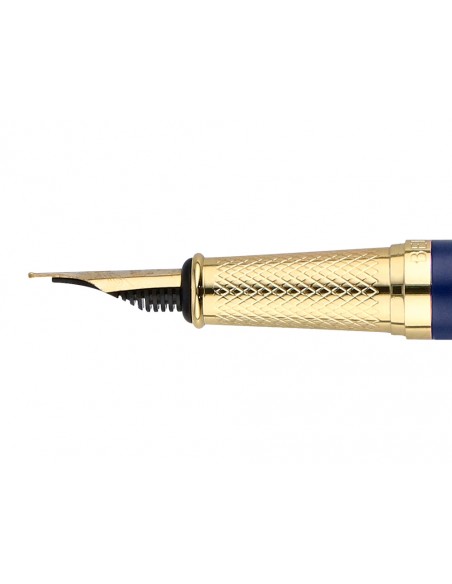 Pluma belius soiree aluminio color art deco azul marino y dorado tinta azul caja de diseño