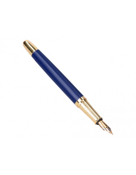 Pluma belius soiree aluminio color art deco azul marino y dorado tinta azul caja de diseño