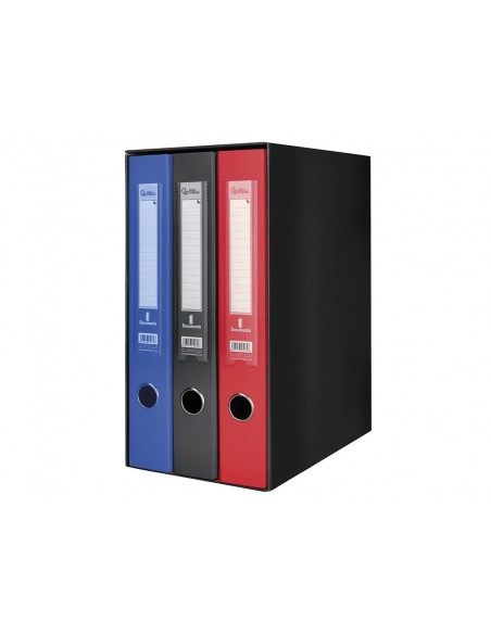 Modulo liderpapel 3 archivadores folio 2 anillas mixtas 40mm colores surtidos