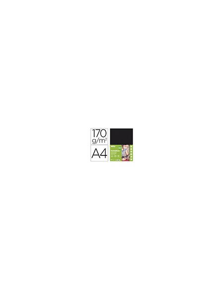 Cartulina apli din a4 170g/m2 negro paquete de 50 hojas