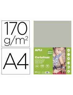 Cartulina apli din a4 170g/m2 gris paquete de 50 hojas