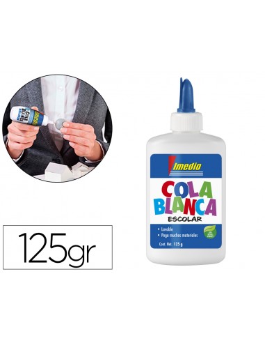 Pegamento cola blanca imedio escolar lavable bote de 125 g