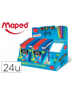 Lapices de colores maped color peps infinity caja de 12 colores surtidos expositor de 24 unidades
