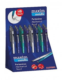 Portaminas maxim metalix 2 mm expositor de 24 unidades