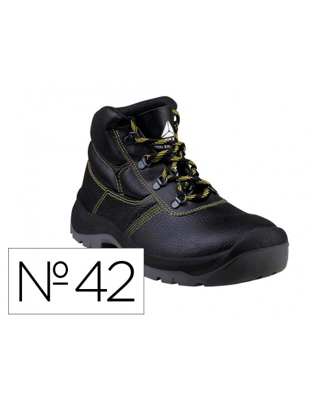 Botas deltaplus de seguridad piel crupon pigmentada suela pu bi-densidad color negro talla 42