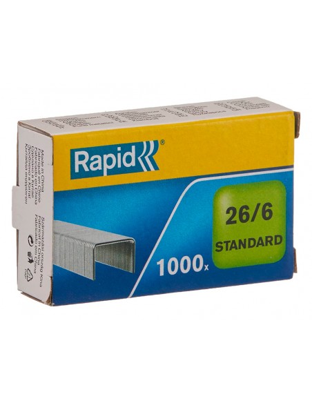 Grapas rapid 26/6 mm galvanizada caja de 1000 unidades Grapas rapid 26/6 mm galvanizada caja de 1000 unidades