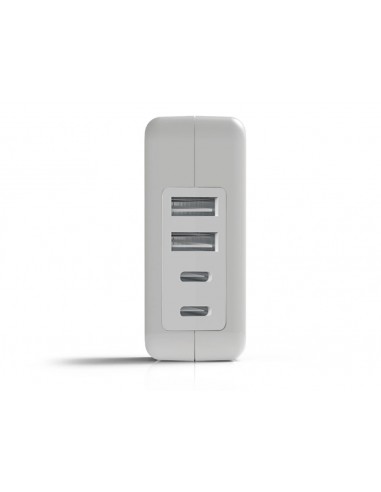 Cargador de pared groovy 2 usb + 2 usb-c 4.8a color blanco