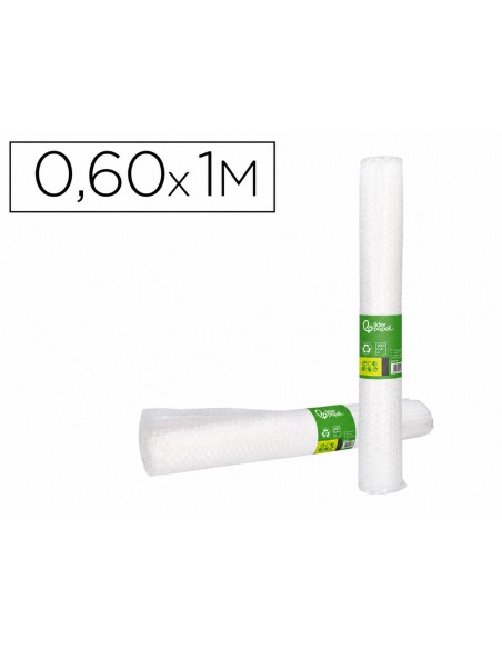 Plastico burbuja liderpapel ecouse 0.60x1m 30% de plastico reciclado