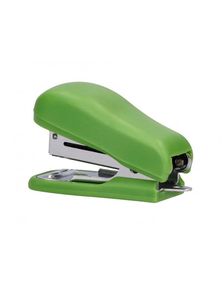 Grapadora liderpapel ecouse mini capacidad 12 hojas 100% plastico reciclado con caja de 1000 grapas 26/6