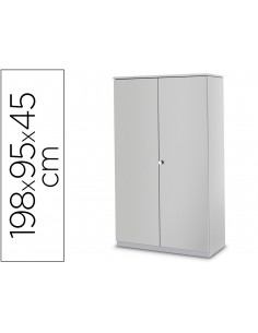 Armario metalico iorder mm2000 con 2 puertas batientes y 4 estantes 198x95x45 cm