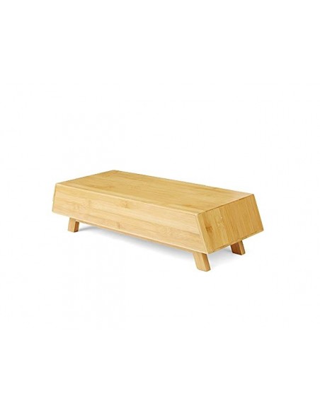 Soporte para pantalla cep bambu con cajon tres departamentos 520x200x120 mm