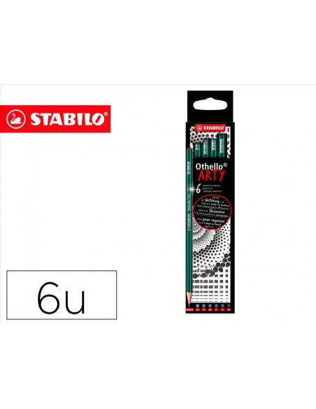 Lapices de grafito stabilo othello arty line estuche carton de 6 unidades durezas surtidas