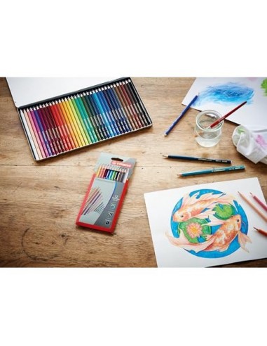 Lapices de colores stabilo aquacolor acuarelables estuche carton de 24 colores surtidos