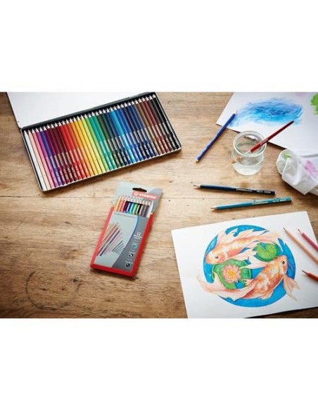 Lapices de colores stabilo aquacolor acuarelables estuche carton de 24 colores surtidos