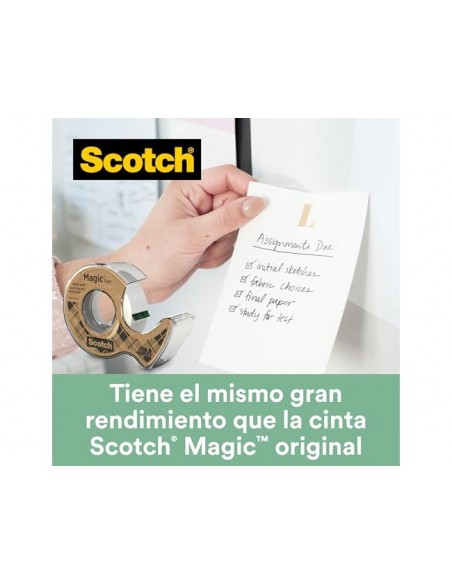 Cinta adhesiva scotch magic invisible 20 m x 19 mm ecologica en miniportarrollo Cinta adhesiva scotch magic invisible 20 m x 19 mm ecologica en miniportarrollo