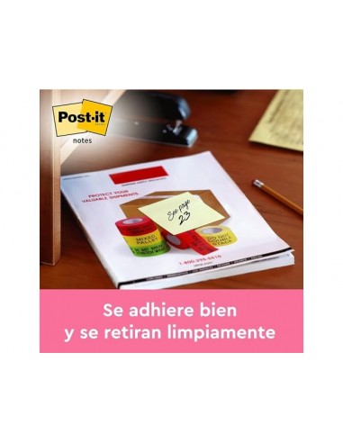Bloc de notas adhesivas quita y pon post-it poptimistic 38x51 mm con 100 hojas pack de 12 unidades