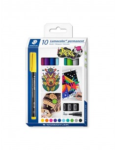 Rotulador staedtler lumocolor retroproyeccion punta de fibra permanente 317 caja de 10 unidades colores surtidos