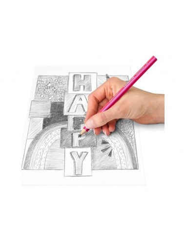 Lapices de grafito staedtler 119 triangular jumbo mina 4 mm 2b color happy bote de 48 unidades colores surtidos