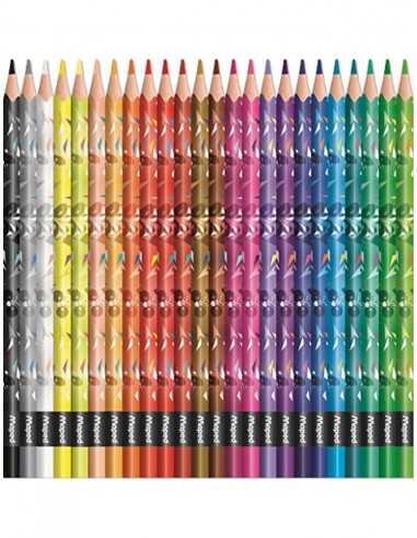 Lapices de colores maped mini cute triangular mina 2,9 mm caja de 24 unidades colores surtidos