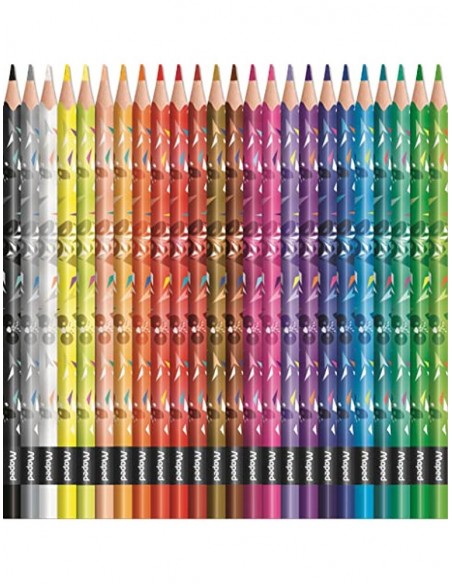 Lapices de colores maped mini cute triangular mina 2,9 mm caja de 24 unidades colores surtidos
