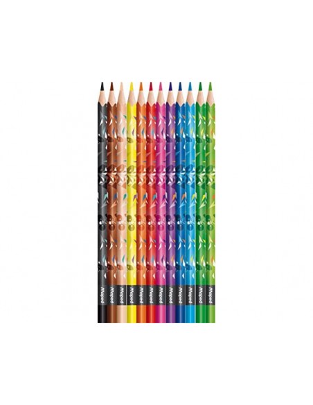 Lapices de colores maped mini cute triangular mina 2,9 mm caja de 12 unidades colores surtidos