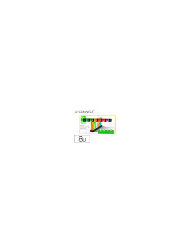 Rotulador q-connect fluorescente pastel punta biselada estuche de sobremesa 8 colores surtidos