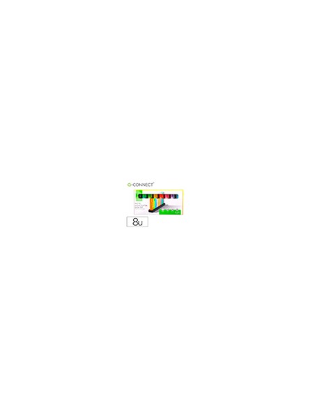 Rotulador q-connect fluorescente pastel punta biselada estuche de sobremesa 8 colores surtidos