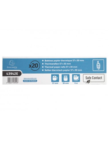 Rollo sumadora exacompta safe contact termico 57 mm x 30 mm 52 g/m2