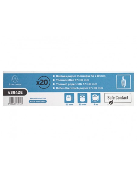 Rollo sumadora exacompta safe contact termico 57 mm x 30 mm 52 g/m2