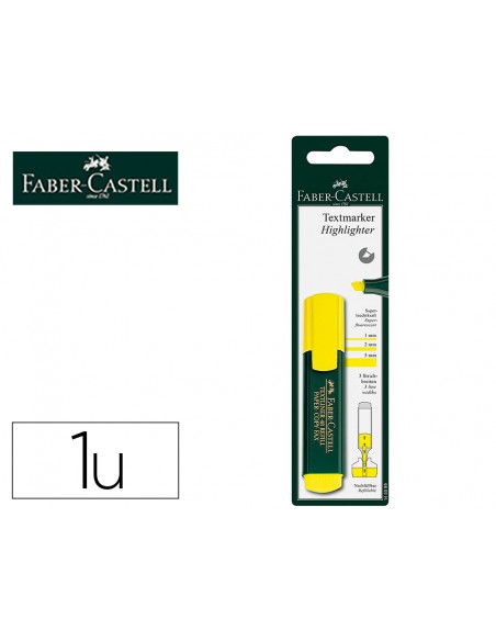 Rotulador faber castell fluorescente textliner 48 amarillo blister de 1 unidad
