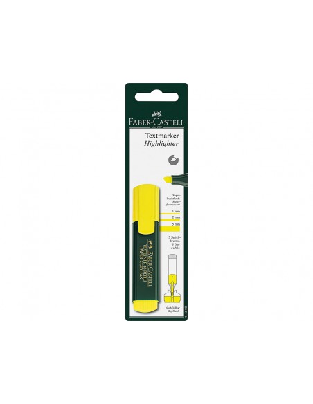Rotulador faber castell fluorescente textliner 48 amarillo blister de 1 unidad