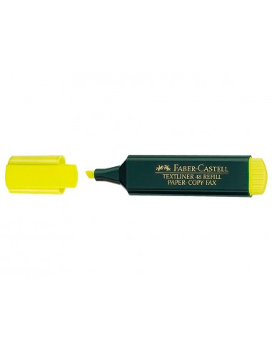 Rotulador faber castell fluorescente textliner 48 amarillo blister de 1 unidad