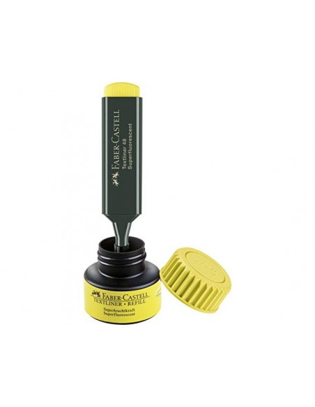 Rotulador faber castell fluorescente textliner 48 amarillo blister de 1 unidad