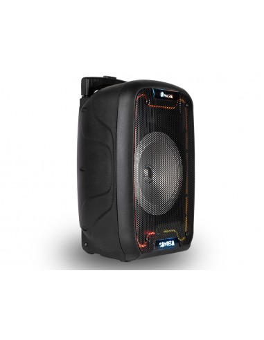 Altavoz ngs bluetooth wild samba portatil 30w con microfono con cable bateria y luces led micro usb usb aux