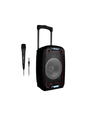 Altavoz ngs bluetooth wild samba portatil 30w con microfono con cable bateria y luces led micro usb usb aux