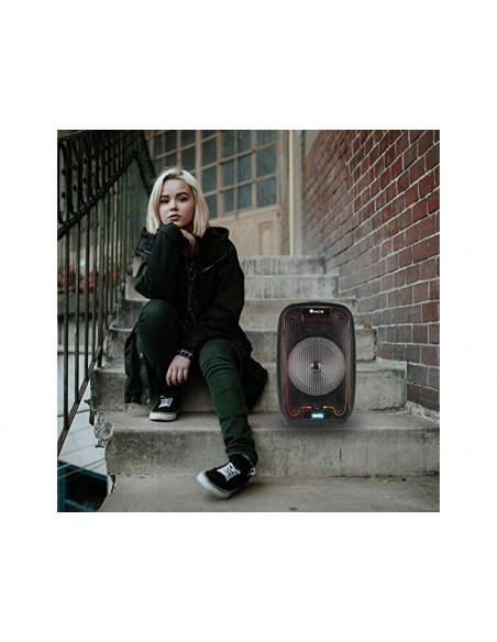 Altavoz ngs bluetooth wild samba portatil 30w con microfono con cable bateria y luces led micro usb usb aux